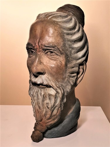 Sculpture intitulée "Sadhou indien" par Martine Lee, Œuvre d'art originale, Bronze