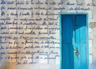 Peinture intitulée "La vieille porte" par Martine Leonnov, Œuvre d'art originale, Huile