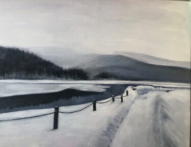 Peinture intitulée "Paysage d’hiver" par Martine Leonnov, Œuvre d'art originale, Huile