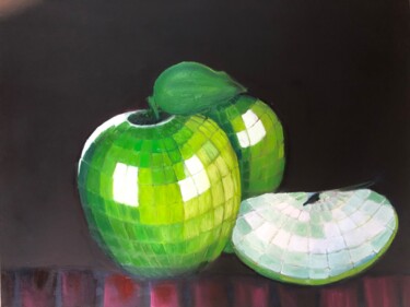 Peinture intitulée "Chlorophylle" par Martine Leonnov, Œuvre d'art originale, Huile Monté sur Châssis en bois