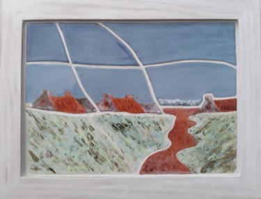 Painting titled "Sur la côte vendéen…" by Martine Lhéritier (Peintre - Céramiste), Original Artwork, Enamel