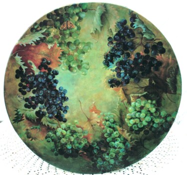 Malerei mit dem Titel "Les Raisins" von Martine Lucie Ruppol, Original-Kunstwerk, Öl