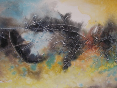 Painting titled "Aquarelle - n 15" by Martine Moreau, Original Artwork, Watercolor