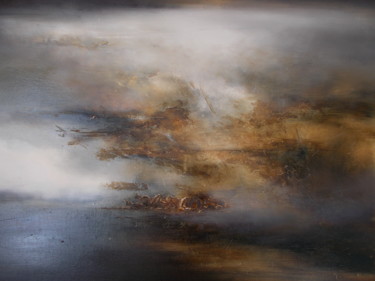 Peinture intitulée "Entre Ciel et Terre" par Martine Moreau, Œuvre d'art originale, Huile