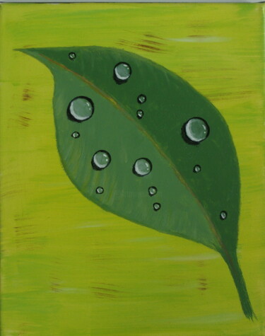 Painting titled "Gouttes d'eau" by Martine Nexon, Original Artwork, Acrylic Mounted on Wood Stretcher frame
