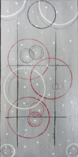 Painting titled "BULLES" by Martine Nexon, Original Artwork, Acrylic Mounted on Wood Stretcher frame