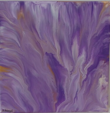 Painting titled "FLAMME" by Martine Nexon, Original Artwork, Acrylic Mounted on Wood Stretcher frame