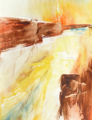 Peinture intitulée "falaise" par Martine Palhol, Œuvre d'art originale