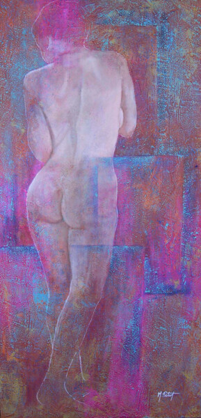 Painting titled "Fugace 3" by Martine Petiot, Original Artwork, Acrylic