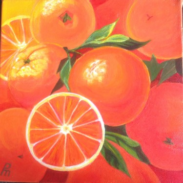 Peinture intitulée "Oranges" par Martine Ragot, Œuvre d'art originale, Acrylique Monté sur Châssis en bois