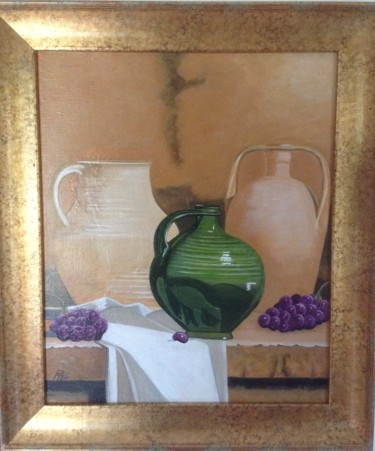 Painting titled "Mes pichets" by Martine Ragot, Original Artwork, Acrylic Mounted on Wood Stretcher frame