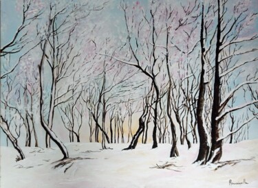 Peinture intitulée "Matin d'hiver" par Martine Romainville, Œuvre d'art originale, Acrylique
