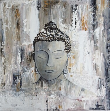 Pintura titulada "Bouddha" por Martine Romainville, Obra de arte original, Acrílico Montado en Bastidor de camilla de madera