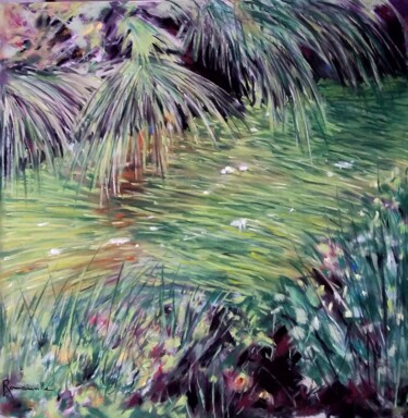 Painting titled ""Histoire d'herbes"" by Martine Romainville, Original Artwork, Pastel