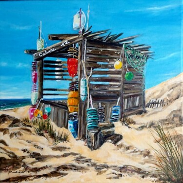 Pintura titulada "" Fun cabane "" por Martine Romainville, Obra de arte original, Acrílico