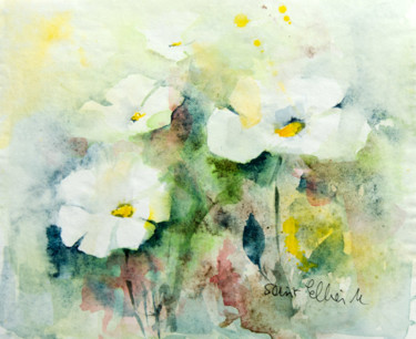 Painting titled "Fleurs de printemps" by Martine Saint Ellier, Original Artwork, Watercolor