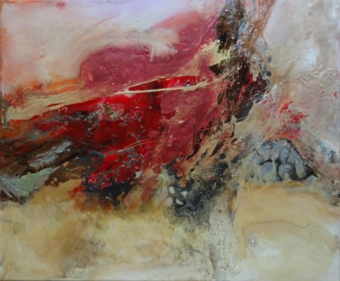 Painting titled "Genèse 32" by Martine Sentein, Original Art, Stained glass painting Mounted on Stretcher frame