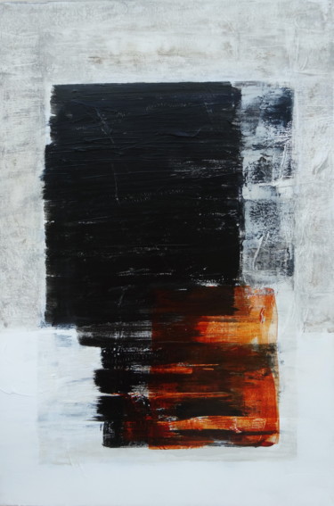 Painting titled "Composition en noir…" by Martine Sentein, Original Artwork, Acrylic Mounted on Wood Stretcher frame