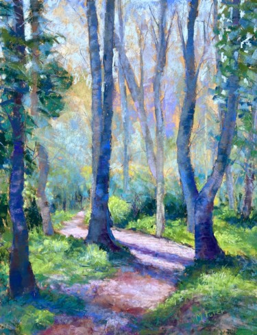 Peinture intitulée "My favorite path al…" par Martine Tulet, Œuvre d'art originale, Pastel