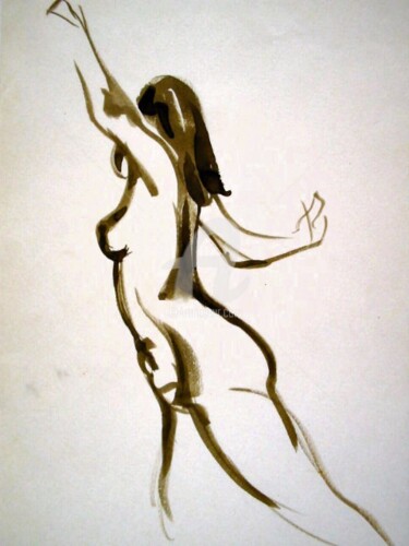 Peinture intitulée "en mouvement" par Martine Vigroux, Œuvre d'art originale, Huile