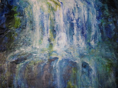 Painting titled "chutes d'eau" by Martine Vigroux, Original Artwork