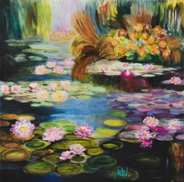 Painting titled "Lily's Lullaby" by Martine Weber, Original Artwork, Acrylic
