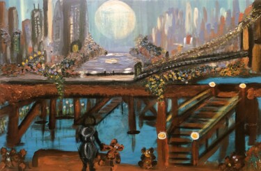Pittura intitolato "Bridging Realities" da Martine Weber, Opera d'arte originale, Acrilico