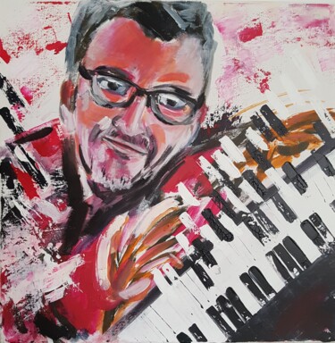 Peinture intitulée "le pianiste fou" par Martine Weinsanto, Œuvre d'art originale, Acrylique