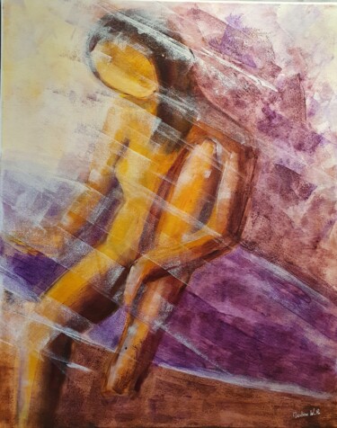 Painting titled "La Surfeuse" by Martine Weinsanto, Original Artwork, Acrylic