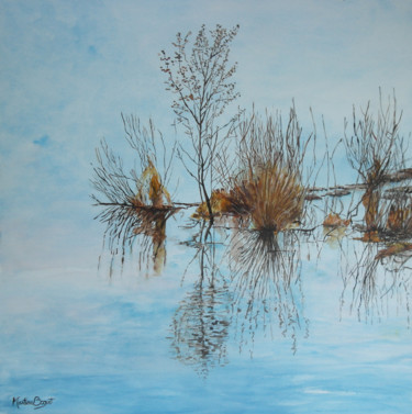 Peinture intitulée "Branches du marais" par Martine Boguet, Œuvre d'art originale, Acrylique Monté sur Châssis en bois