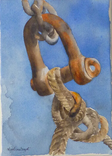 Peinture intitulée "Manille" par Martine Boguet, Œuvre d'art originale, Aquarelle Monté sur Châssis en bois