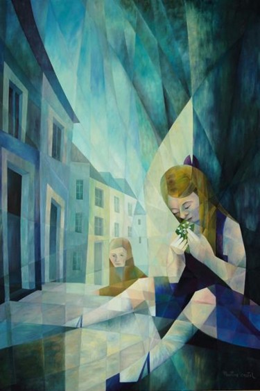 Peinture intitulée "PETITE FEMME" par Martine Castel, Œuvre d'art originale, Huile