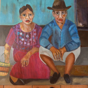 Картина под названием "mes mexicains" - Martine Flory, Подлинное произведение искусства