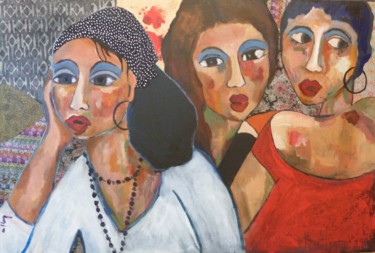 Peinture intitulée "Maya et les autres" par Martine Flory, Œuvre d'art originale