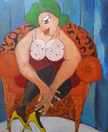 Painting titled "Celeste rêve" by Martine Flory, Original Artwork, Acrylic