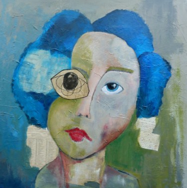 Painting titled "NINA 205" by Martine Flory, Original Artwork, Acrylic