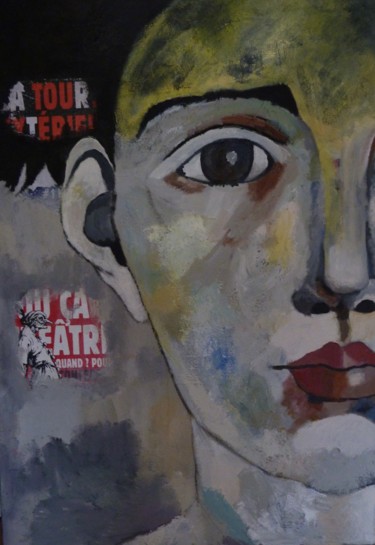 Painting titled "JOE" by Martine Flory, Original Artwork, Acrylic