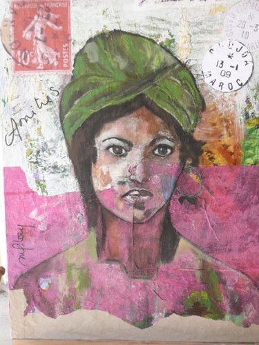 Painting titled "AISHA" by Martine Flory, Original Artwork, Other