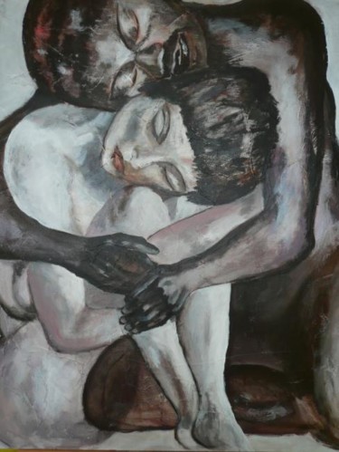 Peinture intitulée "en noir et blanc" par Martine Flory, Œuvre d'art originale, Acrylique