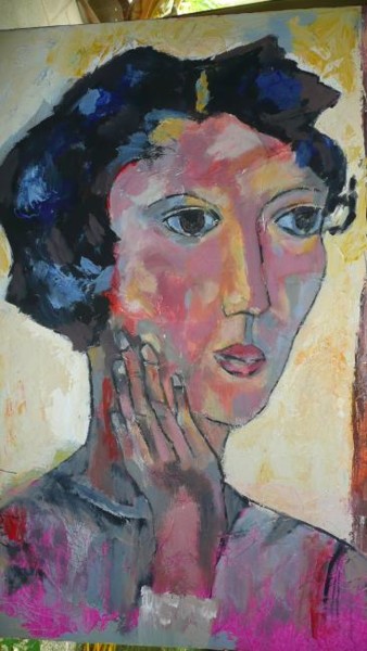 Painting titled "SOPHIE" by Martine Flory, Original Artwork, Oil