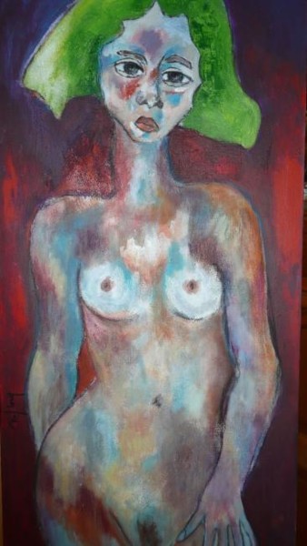 Картина под названием "ADELE" - Martine Flory, Подлинное произведение искусства, Масло