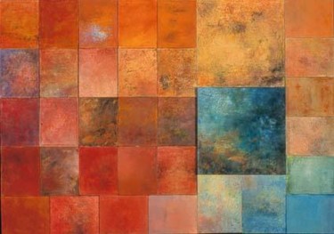 Painting titled "morceaux d'espaces I" by Martine Jardel, Original Artwork, Oil