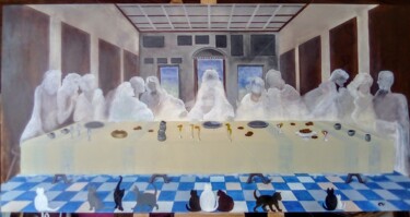 Peinture intitulée "Les fantômes de la…" par Martine Lagrave, Œuvre d'art originale