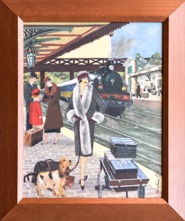 La Gare Vintage Collages intitulée "La Gare Vintage" par Martisanatcréations, Œuvre d'art originale, Collages