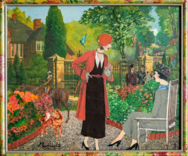 Collages intitulée "Promenade au Parc" par Martisanatcréations, Œuvre d'art originale, Collages