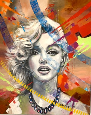 Peinture intitulée "Marilyn" par Martine Perugini, Œuvre d'art originale, Huile