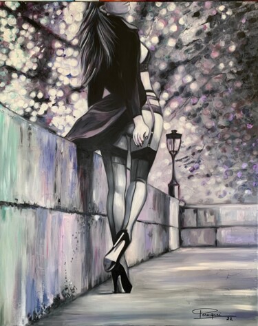 Картина под названием "fantasme" - Martine Perugini, Подлинное произведение искусства, Масло Установлен на Деревянная рама д…