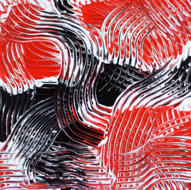 Peinture intitulée "En Rouge et Blanc" par Martine Rauzy, Œuvre d'art originale, Acrylique