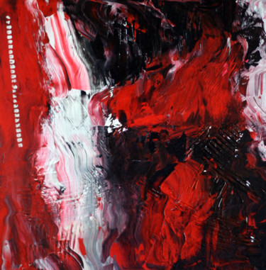 Peinture intitulée "En rouge et Noir" par Martine Rauzy, Œuvre d'art originale, Acrylique