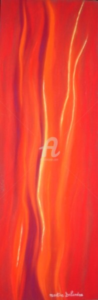 Painting titled "Flammes" by Martine Salendre, Original Artwork, Oil